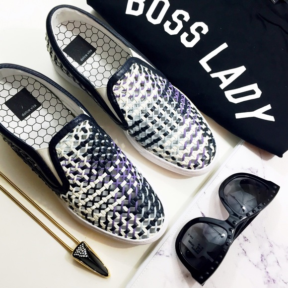 Dolce Vita Shoes - Woven Leather Slip On Sneakers