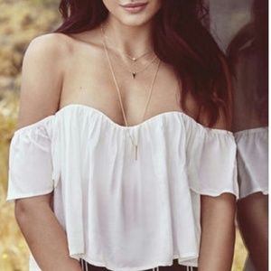 Nwt off the shoulder white top