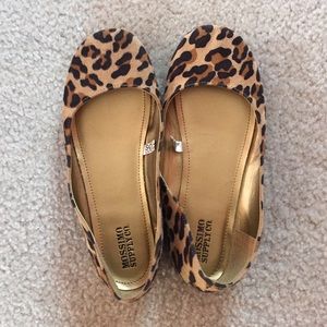 Leopard suede flats