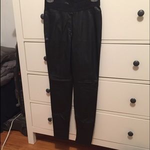 Vegan leather pants.