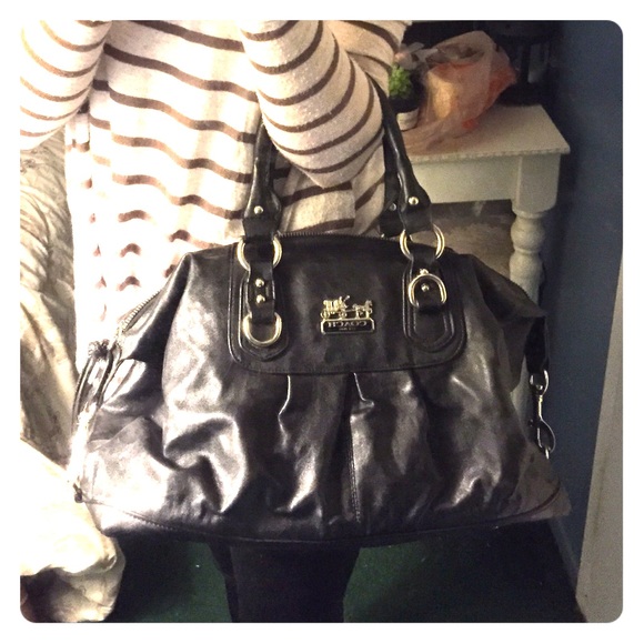Black leather COACH bag