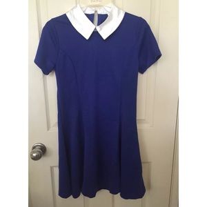 Blue Peter Pan Collar Shift Dress