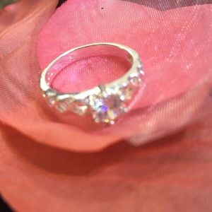Silver ring with crystal