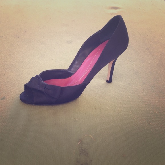Kate Spade black satin pumps size 8b - Picture 1 of 4