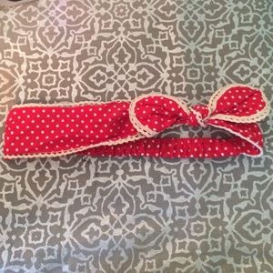 Red & white polka dot headband