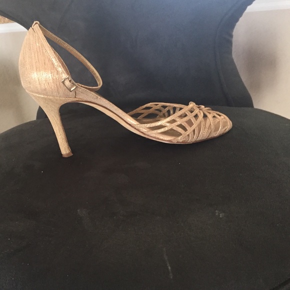 Kate spade golden lame heels - Picture 2 of 4