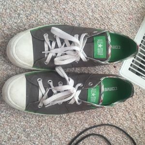 Gray and green plaid converse
