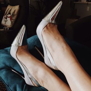 Size 7/37 Zara heels grey and silver