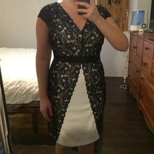 Black and white lace dress