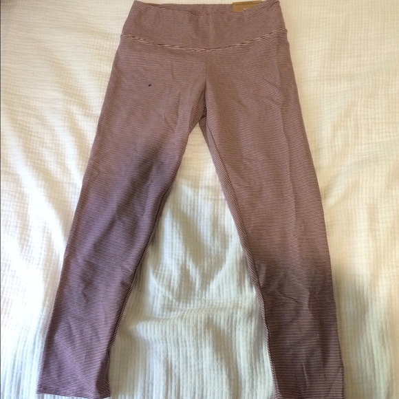 Maroon Striped Leggings (NWT)