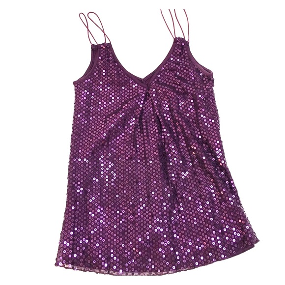 Purple Sequin Sleeveless Blouse (lined) NWOT