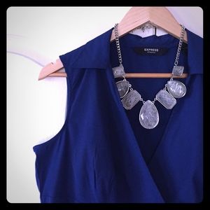 express sleeveless faux wrap top