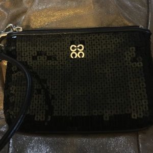 Authentic coach sequined wristlet
