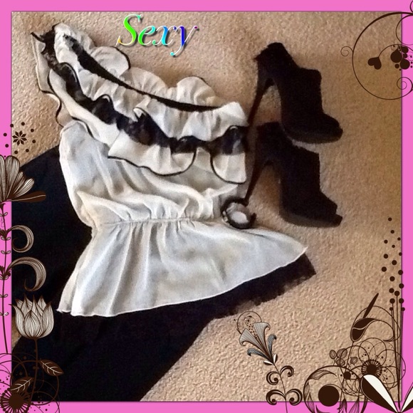 One-Shoulder "LACE" peplum 🌺top - Picture 4 of 4