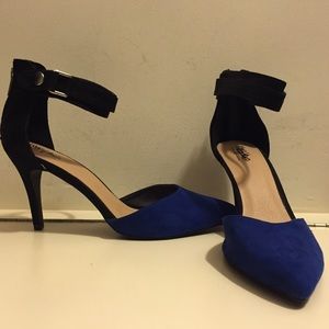 navy and black heels