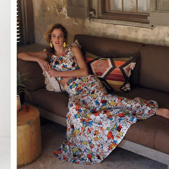 Anthropologie Maeve Stained Glass Maxi Skirt