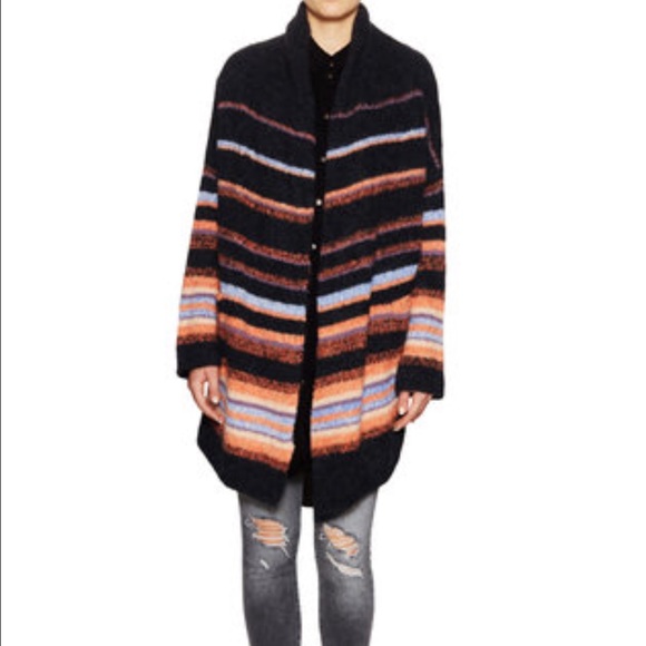 Free People Alpaca Striped Coat