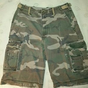 Distressed L Skater Camo Cargo Shorts