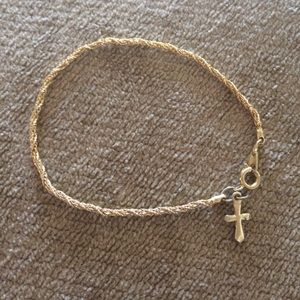 Small Gold Cross Braclet--on hold Jasmin_terri