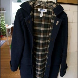 Wool navy duffle coat