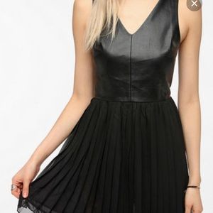 Urban outfitters faux leather and chiffon dress