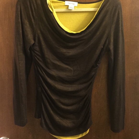 Brown long sleeve Calvin Klein shirt