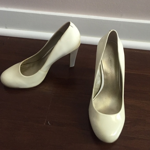 Jessica Simpson Shoes - White patent leather pumps