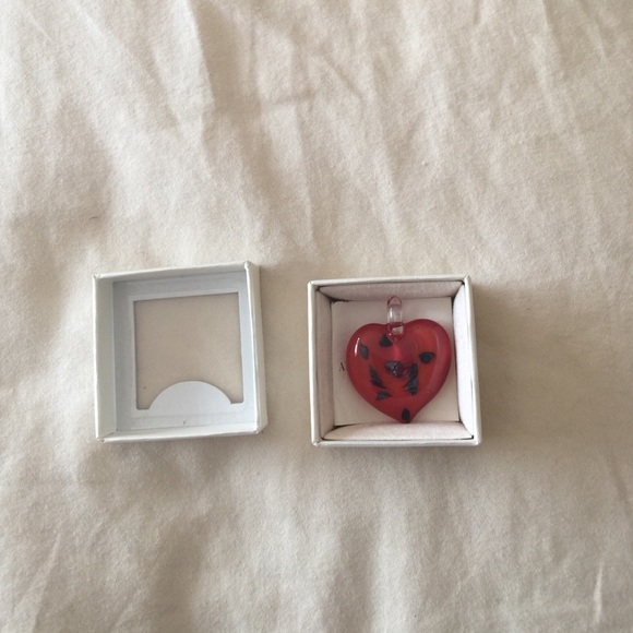 Handmade glass heart charm