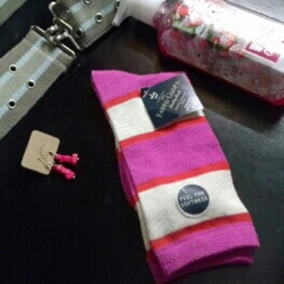 Super Soft Socks Striped Pink/Orange/Beige