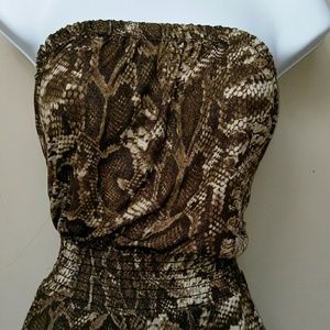 Halter style snake print romper.