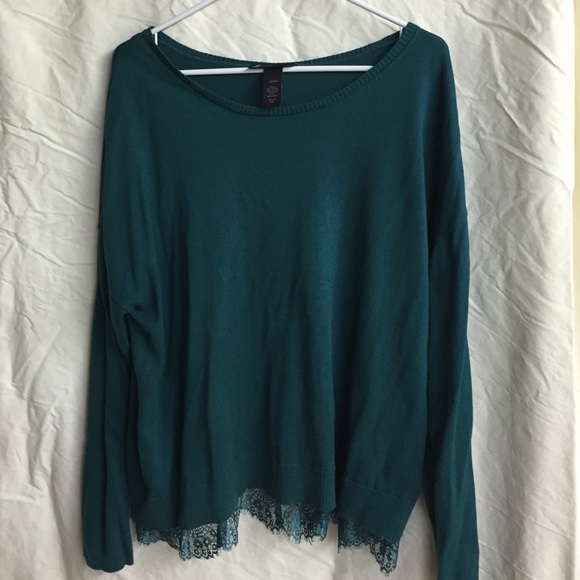 Lane Bryant Sweaters - Lane Bryant sweater with lace detail on bottom