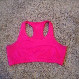 Hot pink sports bra