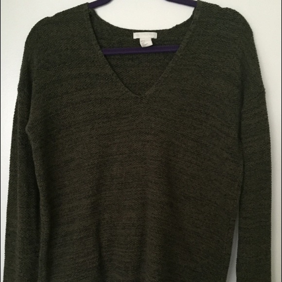 H&M Dark Green and Black Sweater Size M