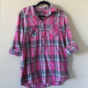 Pink & Gray tunic flannel!