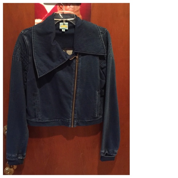 ✂️Sale C&C California Crop Denim Motorcycle Jacket - Picture 3 of 4