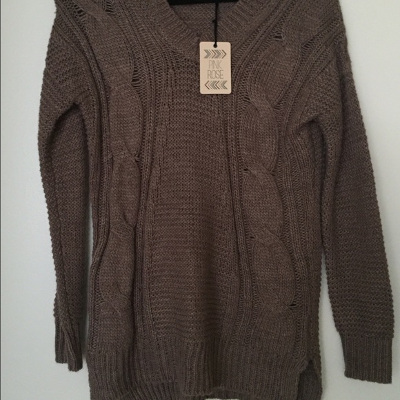 Pink Rose NWT Brown Sweater