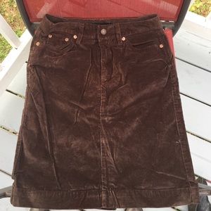 Knee length corduroy skirt