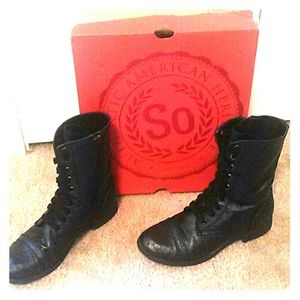 Lace up combat boots