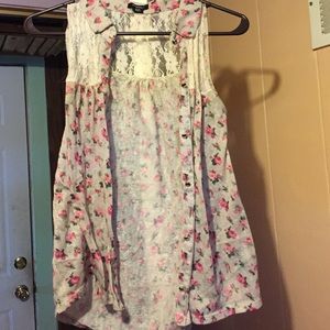 Floral and lace top