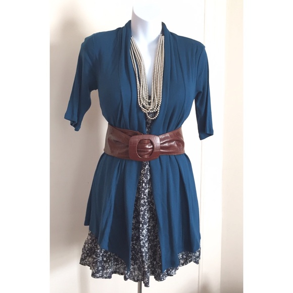 NWT Teal Express Long Open Cardigan Top