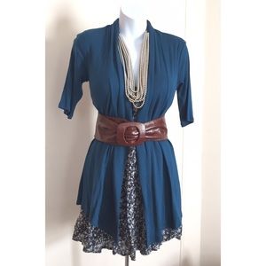 NWT Teal Express Long Open Cardigan Top