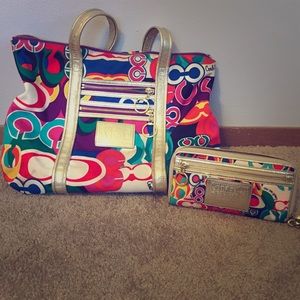 Coach purse with matching wallet