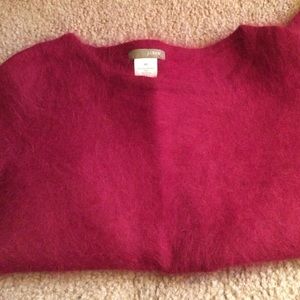 Red fuzzy Jcrew sweater