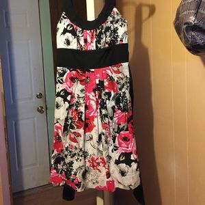 Pink and black dress
