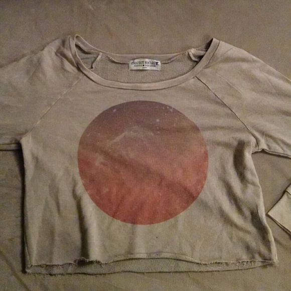 Cropped project social t moon sweatshirt - Picture 1 of 3