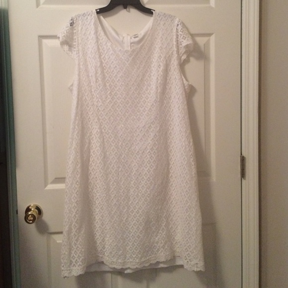 Beautiful white laced straight dress