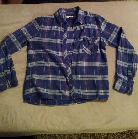 Check & stripe blue flannel - Picture 1 of 2
