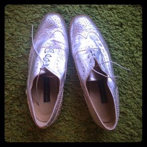 Steve Madden silver brogues