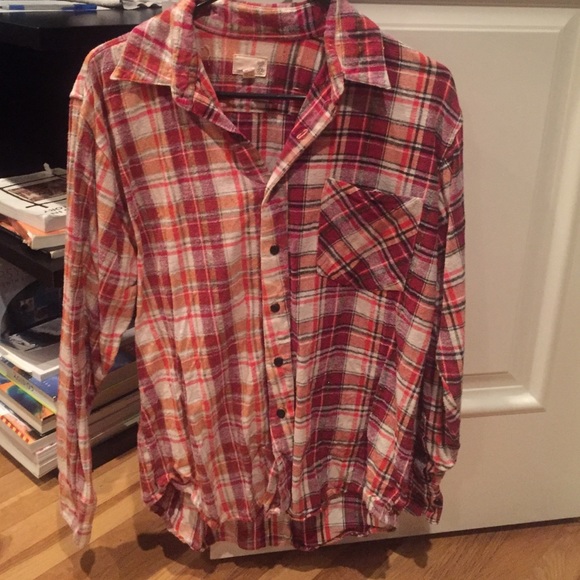 Urban Outfitters orange/red plaid flannel