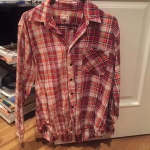 Urban Outfitters orange/red plaid flannel